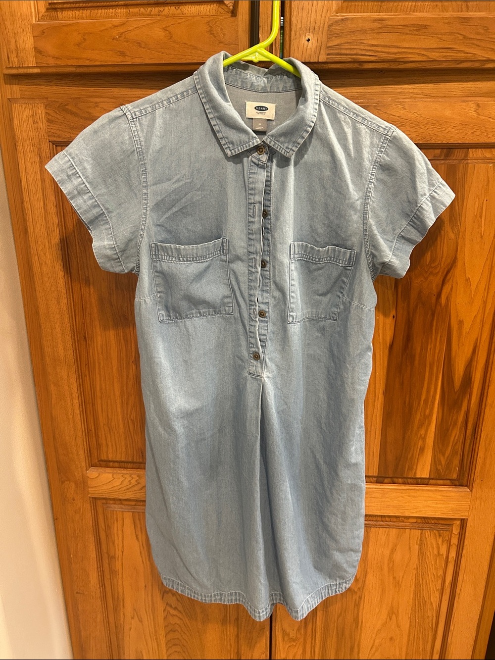 Old Navy Light Blue Denim Mini Shirt Dress